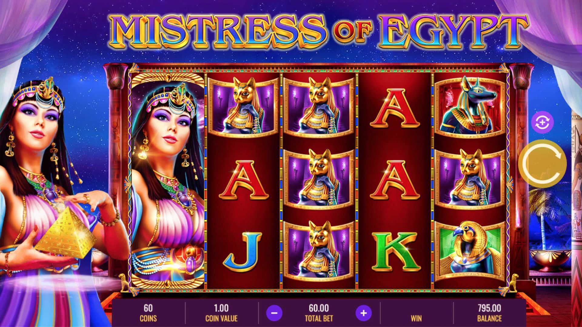 Mistress of Egypt slot screenshot